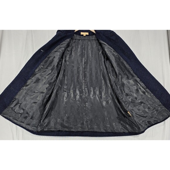 Vtg Katherine Kelly Womens Alpaca Wool Coat Peru Designer Quiet Luxury Blue Sz 8 - Picture 7 of 11